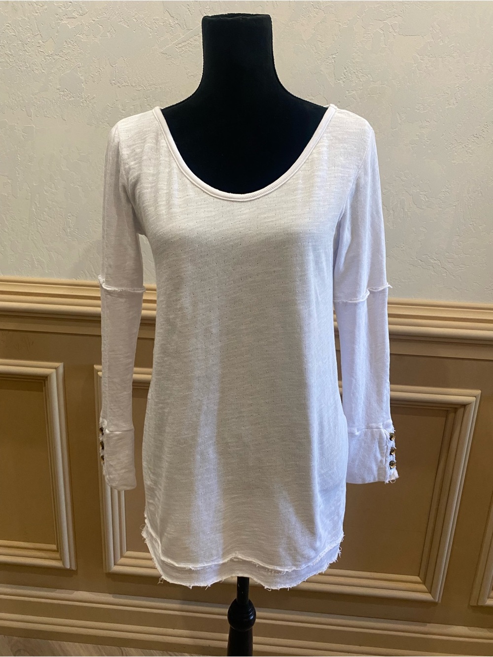 Soft Surroundings - White Scoop Neck Long Sleeve Tunic